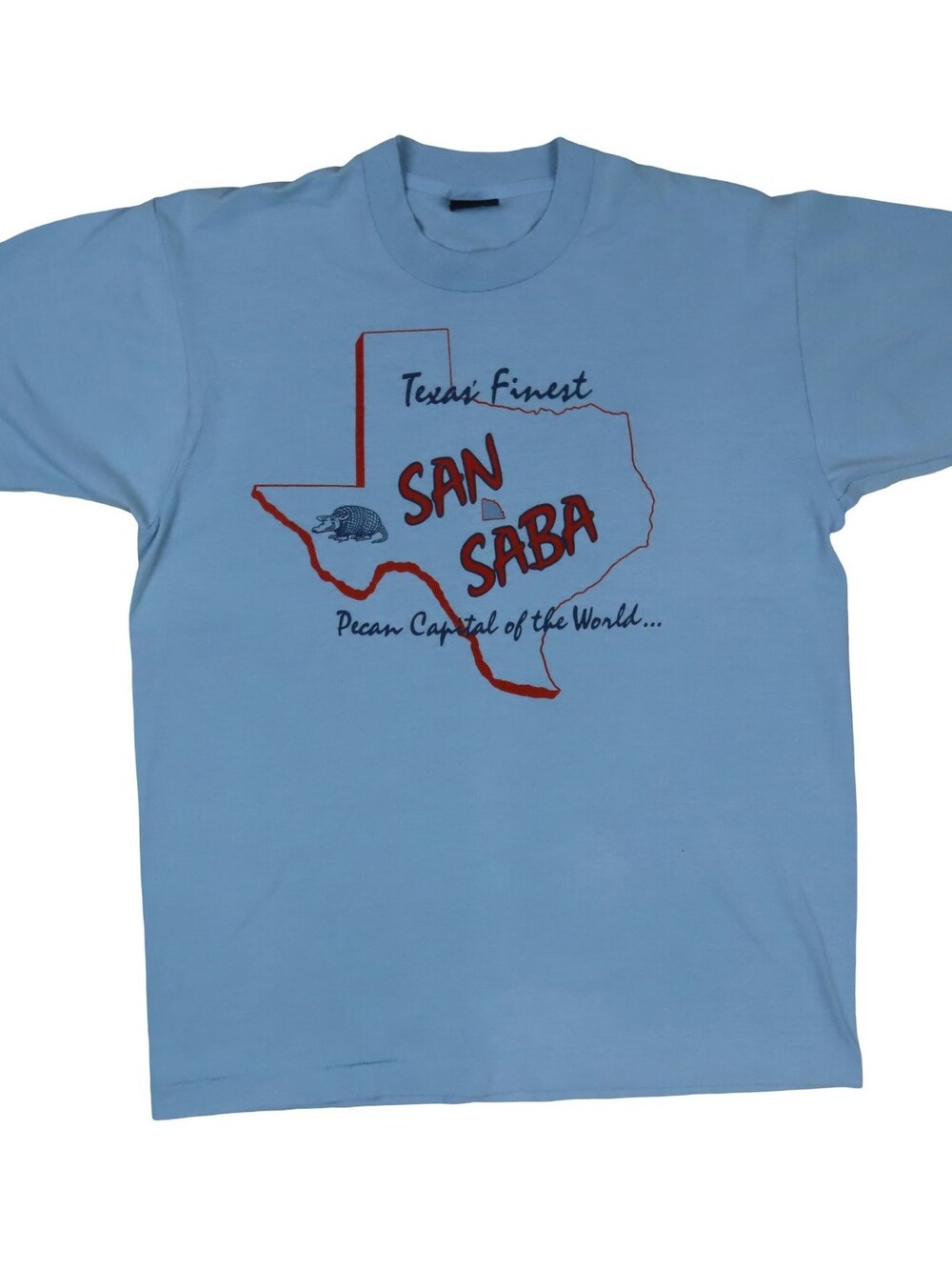 Vintage San Saba Texas Souvenir Shirt Pecan Capital Country 1980s Men's Large